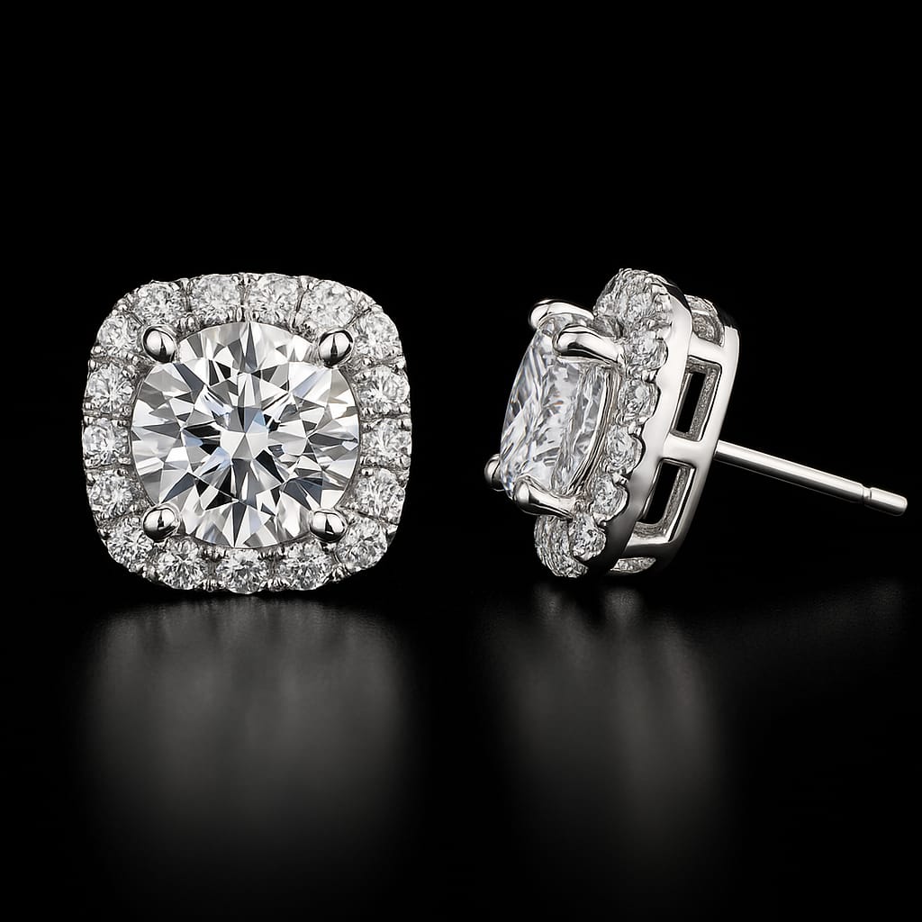Orecchini Spark Square 8mm - Zirconi Premium