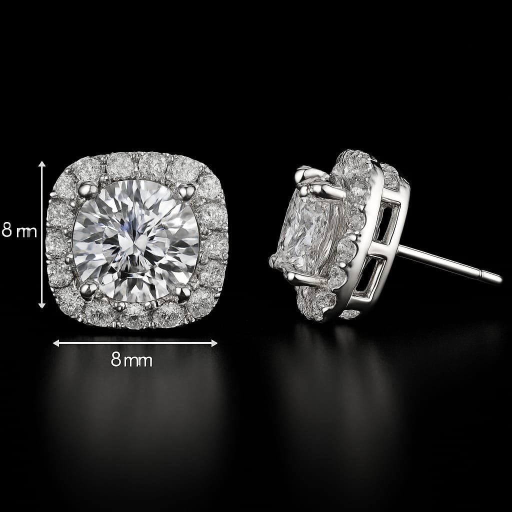Orecchini Spark Square 8mm - Zirconi Premium