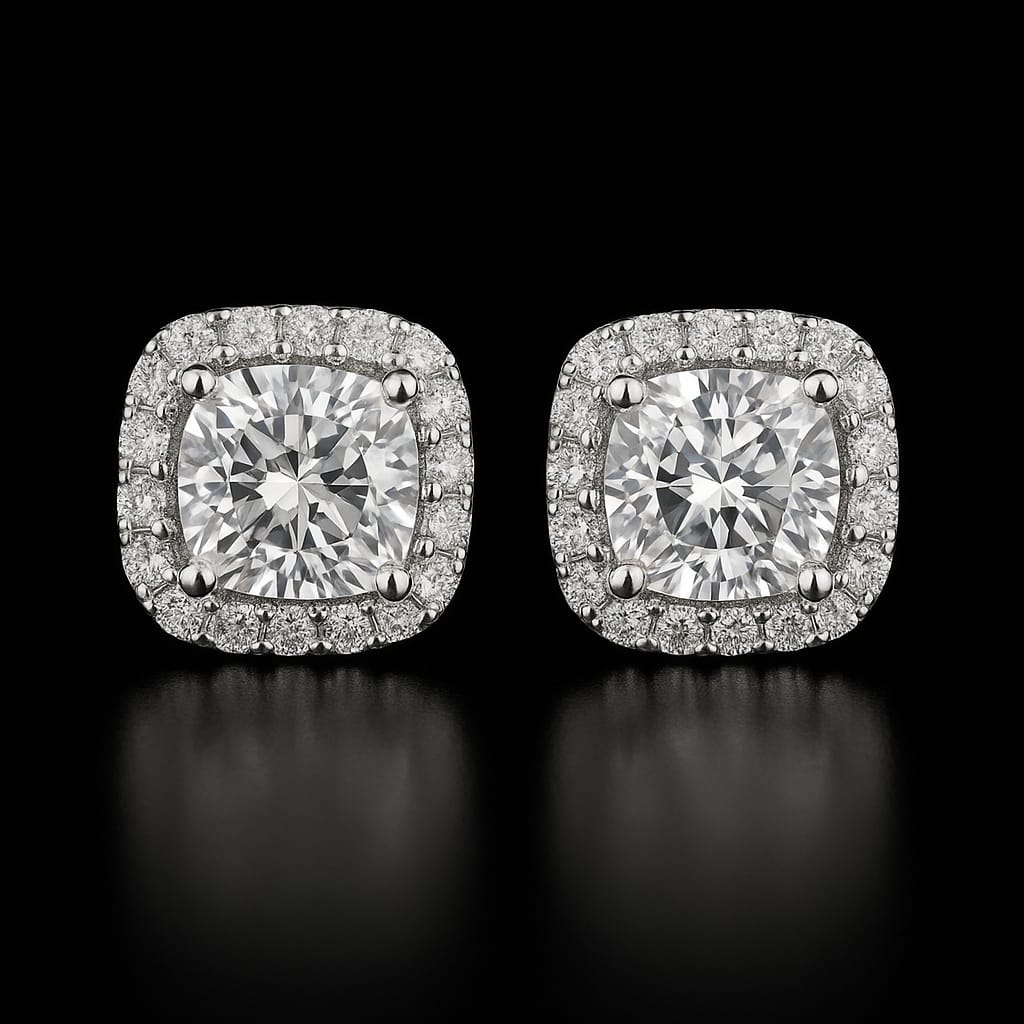 Orecchini Radiant Cushion 9mm - Zirconi Premium