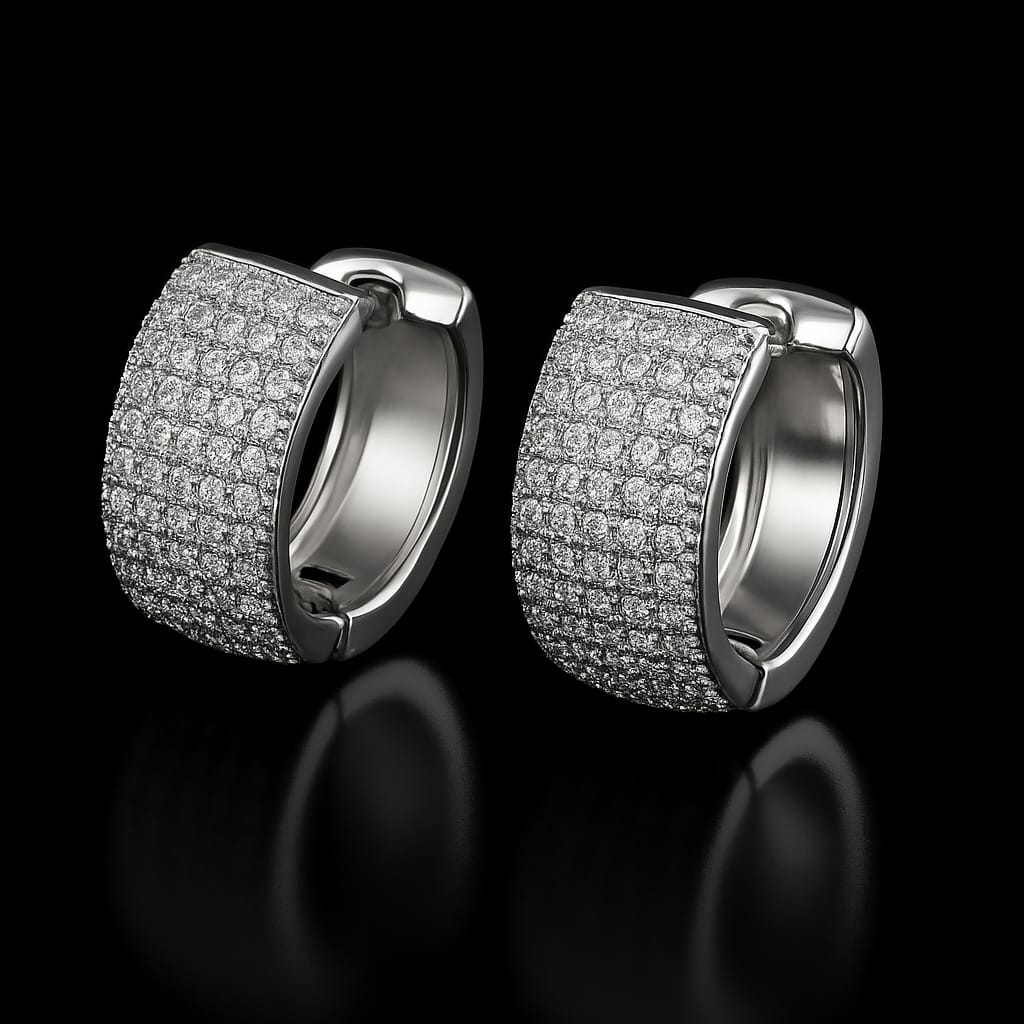 Orecchini a Cerchio Pavè Wide - Zirconi Premium