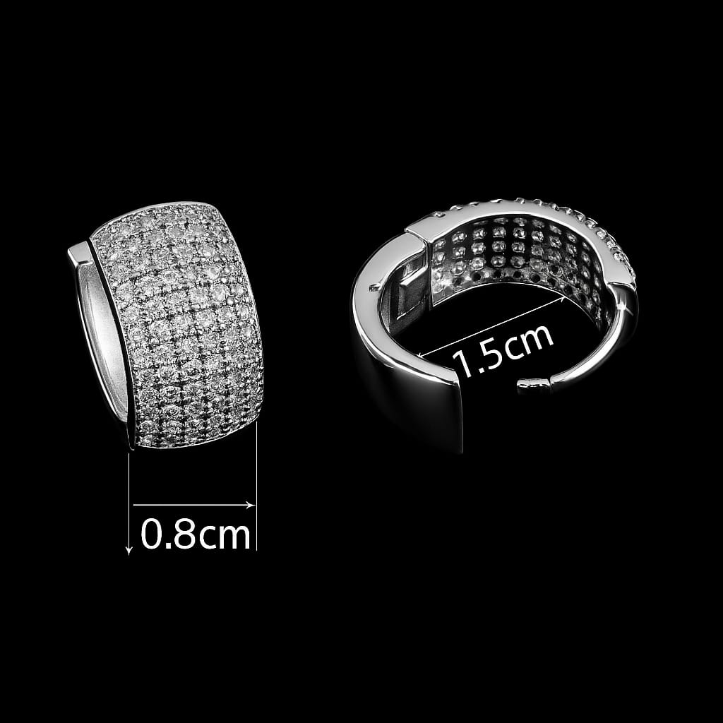 Orecchini a Cerchio Pavè Wide - Zirconi Premium